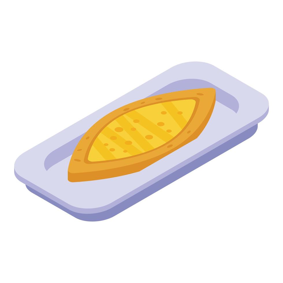 Turkish pide icon, isometric style vector