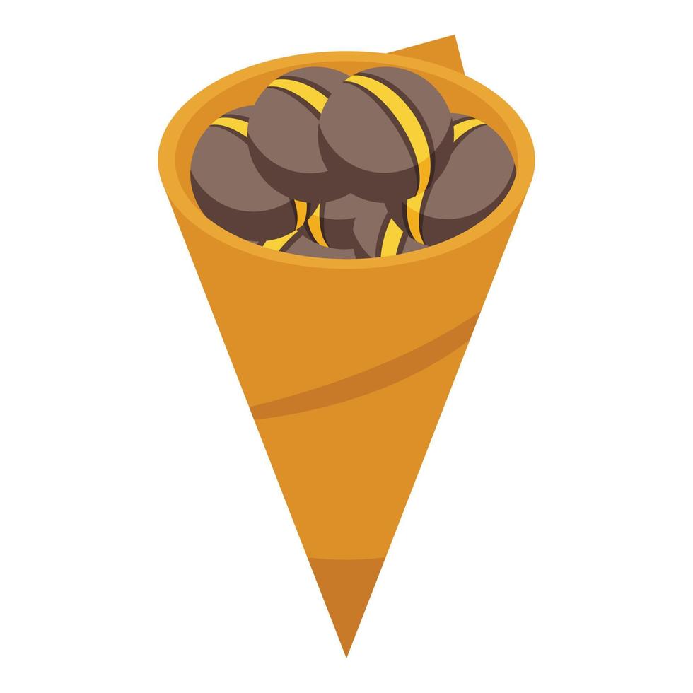 Chestnut bag icon, isometric style vector