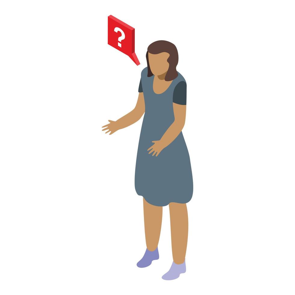Question discussion icon, isometric style vector