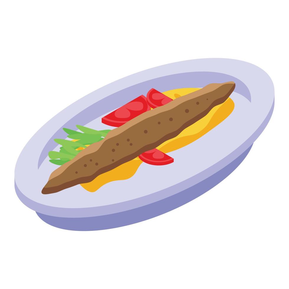 icono de comida turca al horno, estilo isométrico vector