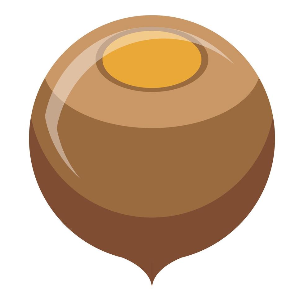 Brown chestnut icon, isometric style vector