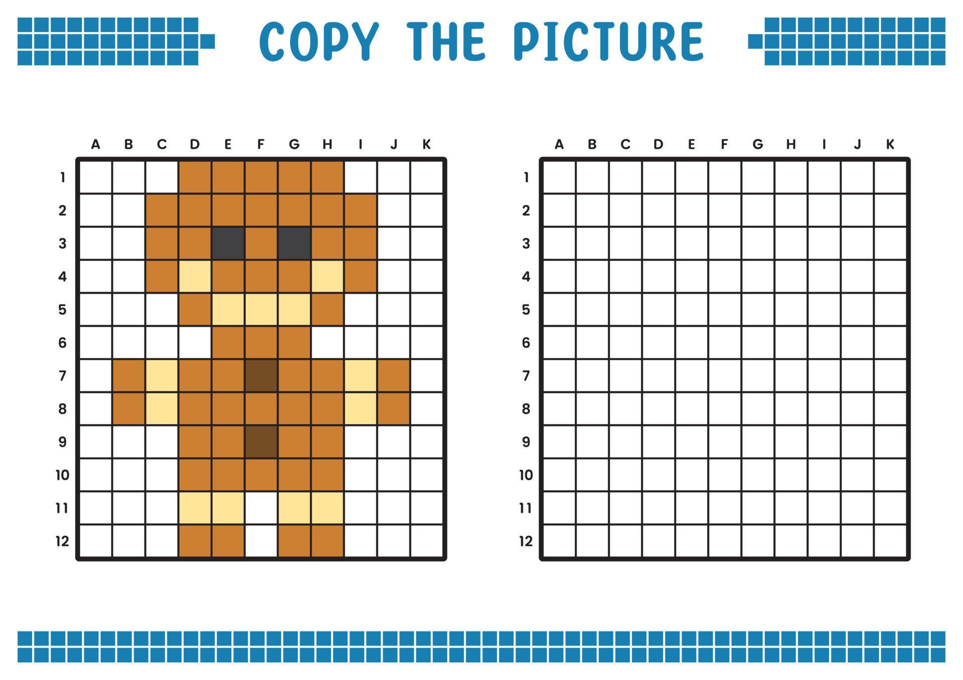 Copy the picture, complete the grid image. Educational worksheets ...