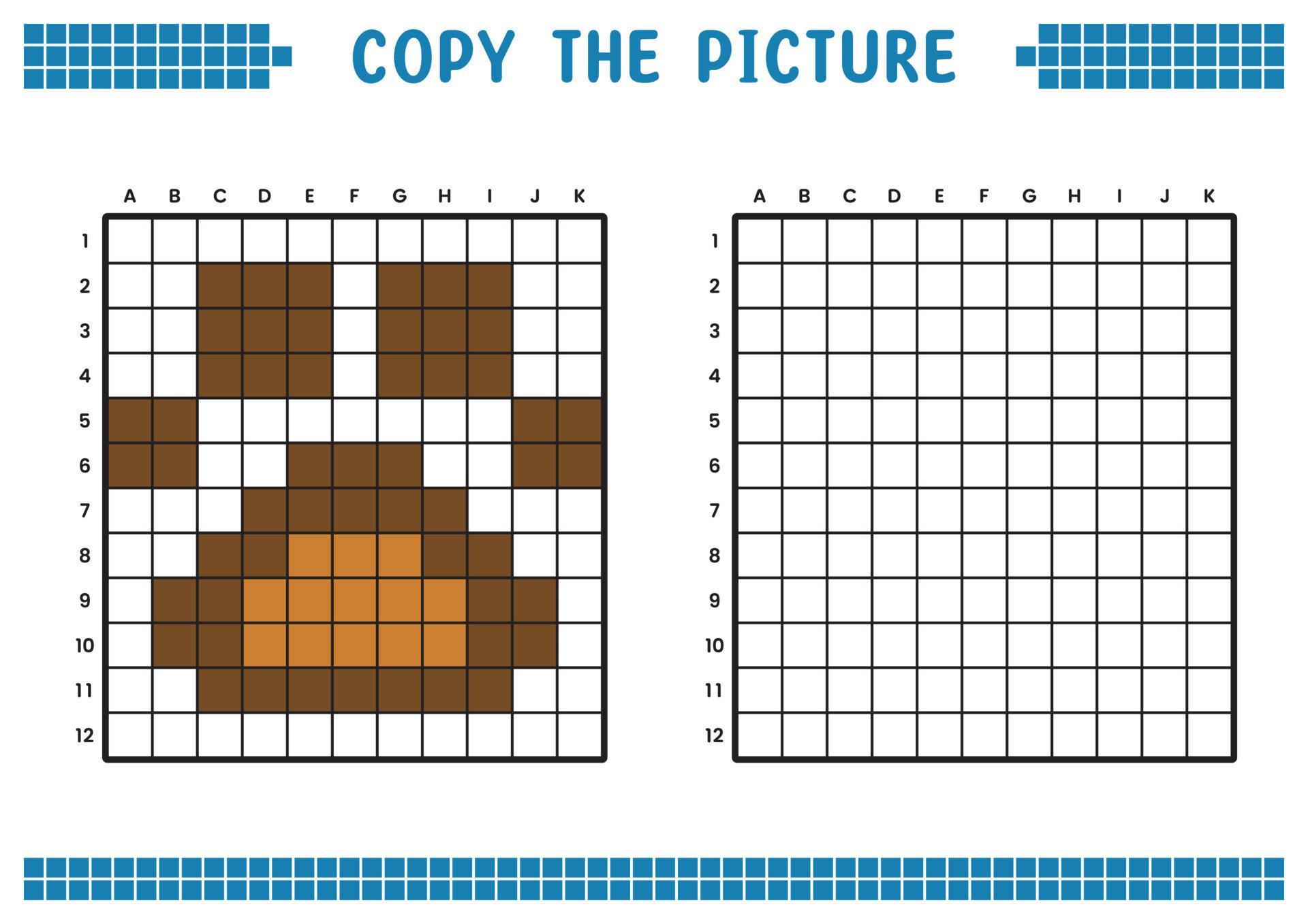 Copy the picture, complete the grid image. Educational worksheets ...