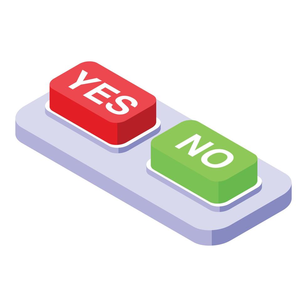 Yes or no opportunity icon, isometric style vector