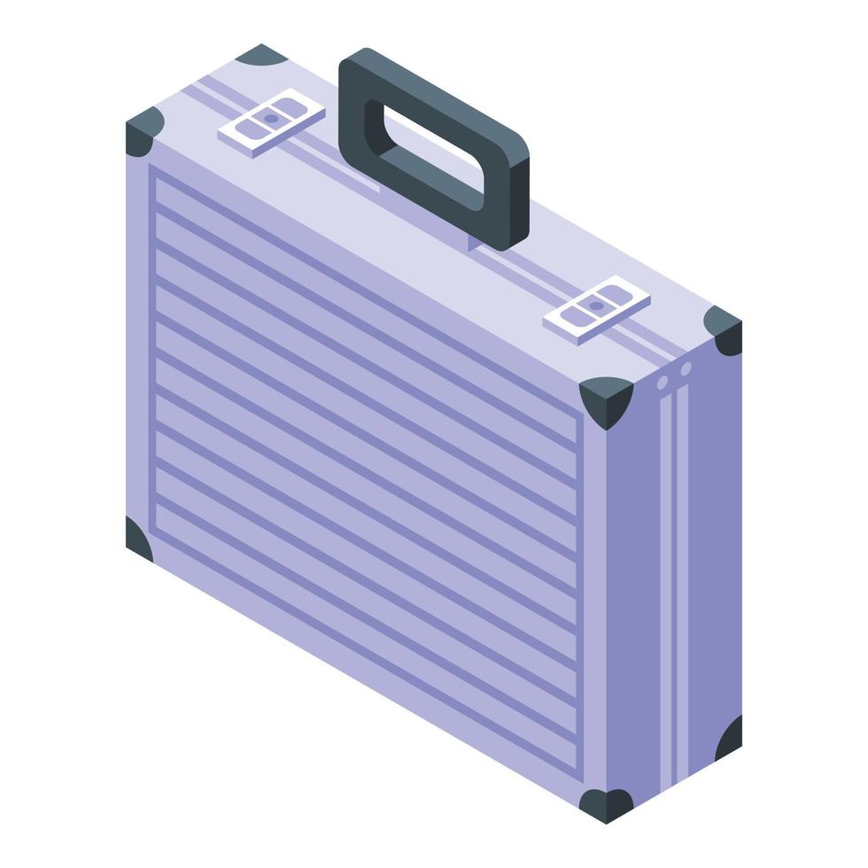 Money briefcase icon, isometric style vector