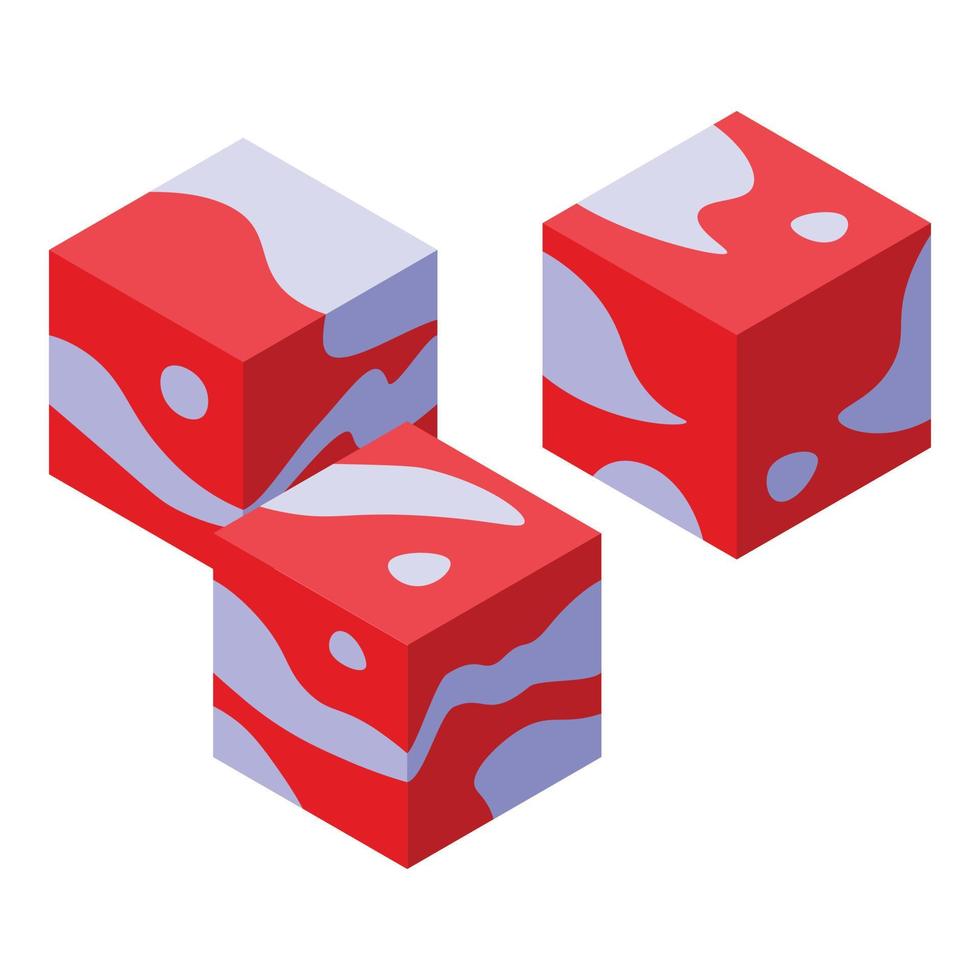 Bacon cube icon, isometric style vector