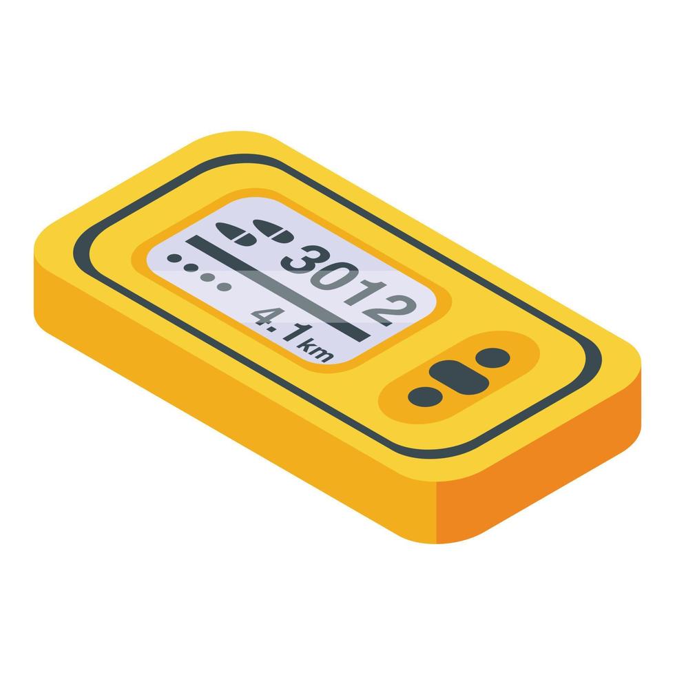 Pedometer device icon, isometric style vector