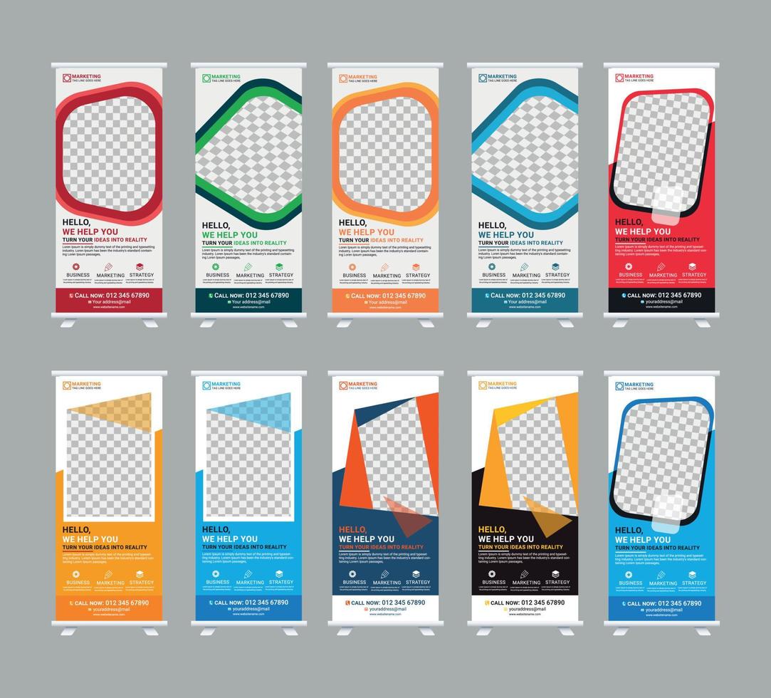 Corporate Business RollUp Banner Design or Stand Up Banner template vector