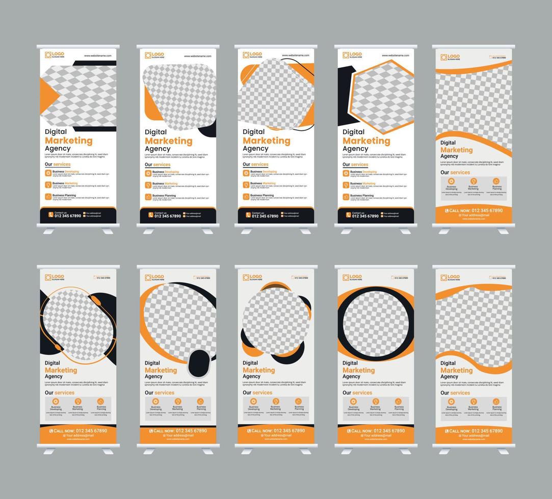 Corporate Business RollUp Banner Design or Stand Up Banner template vector