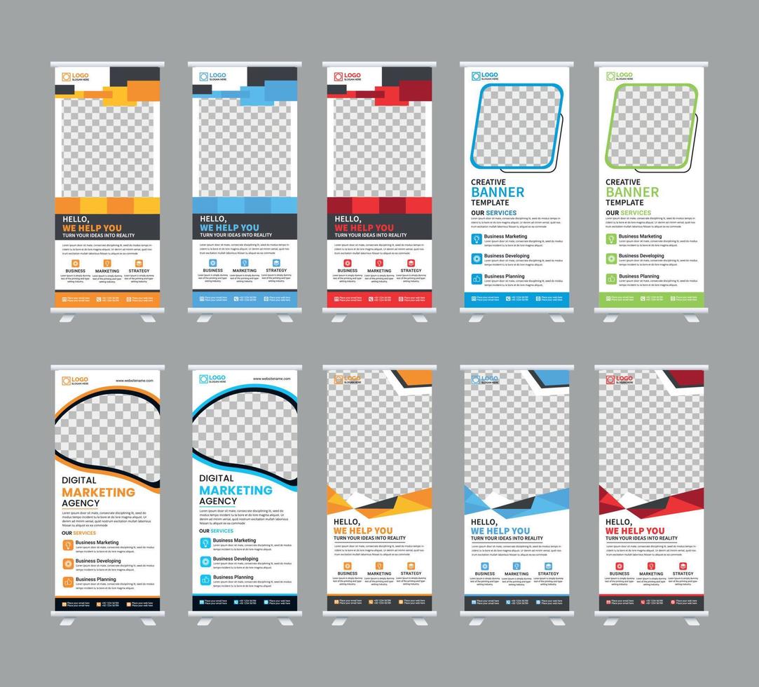 Corporate Business RollUp Banner Design or Stand Up Banner template vector