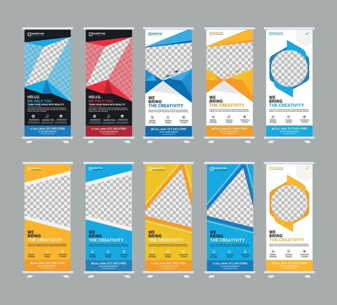 Corporate Business RollUp Banner Design or Stand Up Banner template vector