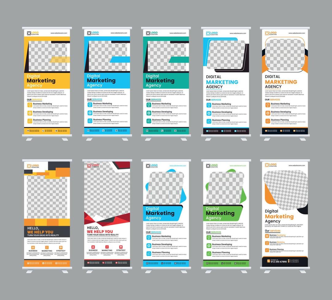 Corporate Business RollUp Banner Design or Stand Up Banner template vector