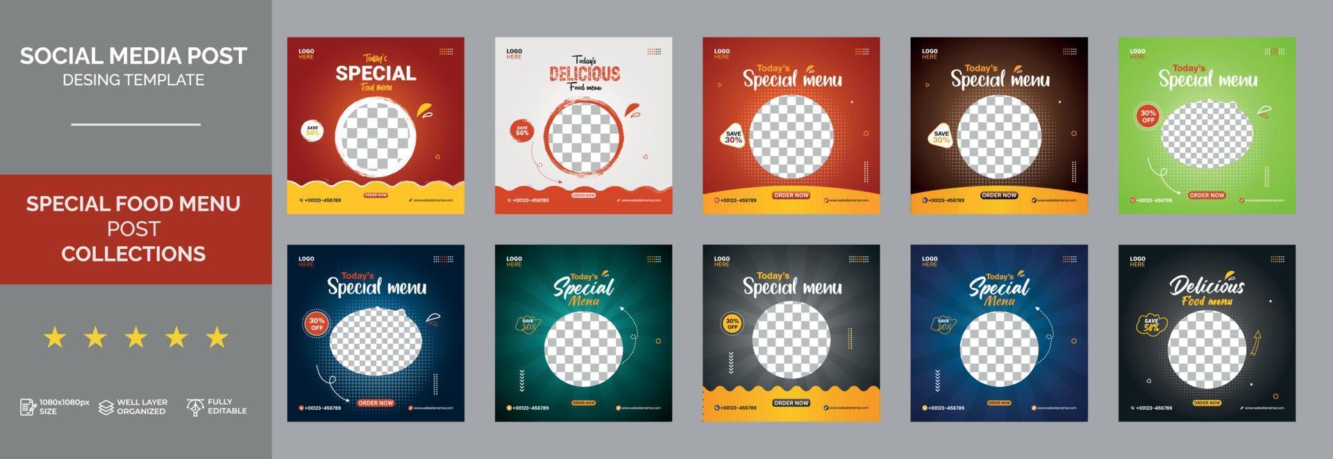 Special food menu banner social media post vector