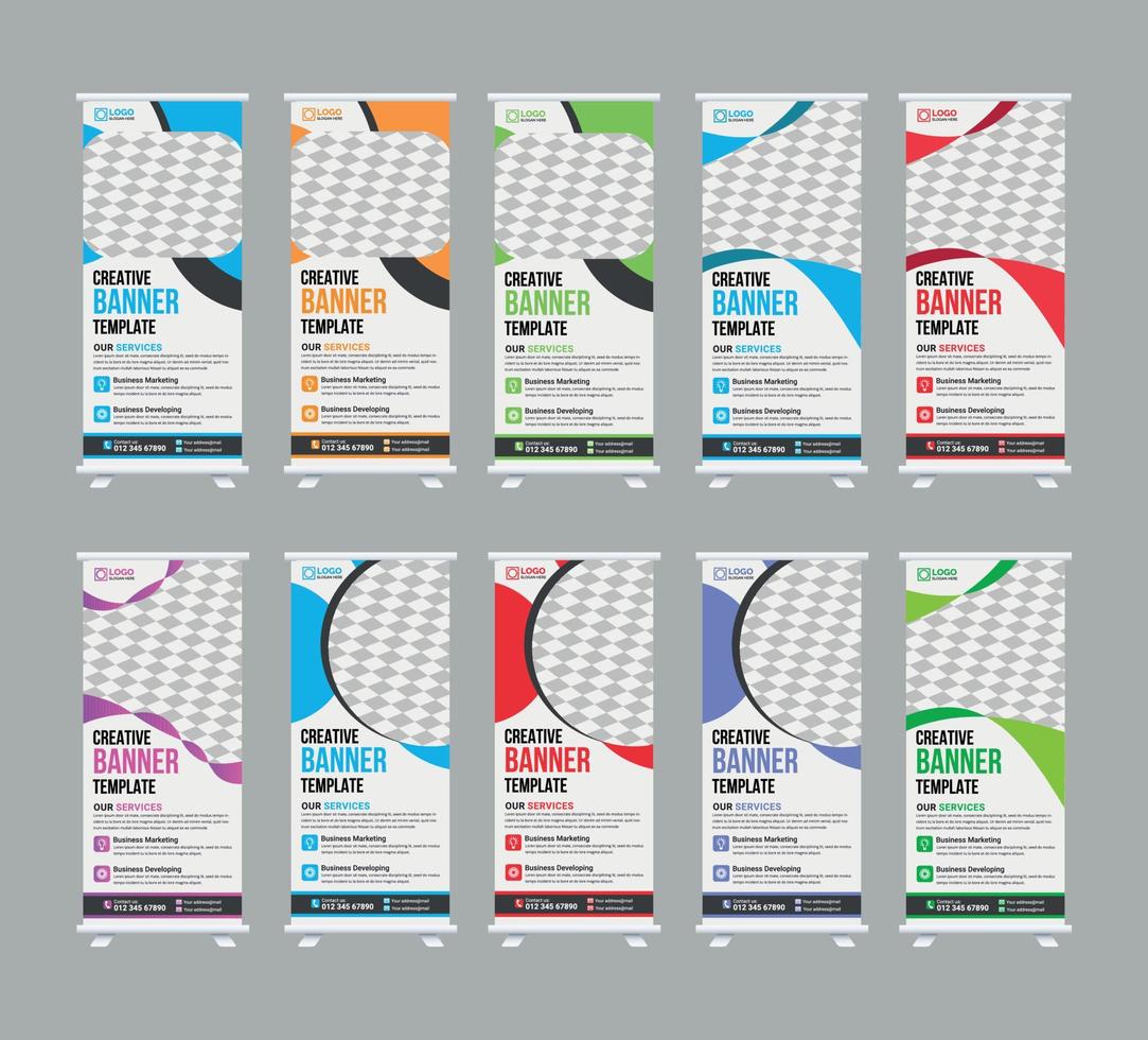 Corporate Business RollUp Banner Design or Stand Up Banner template vector