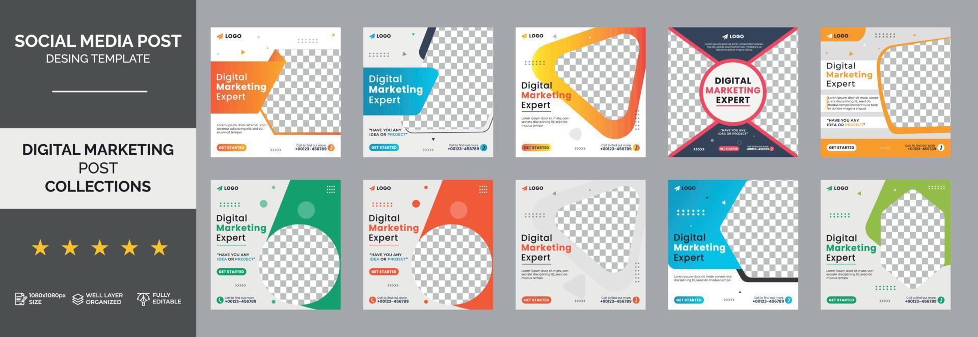 Digital Marketing Social Media Post vector