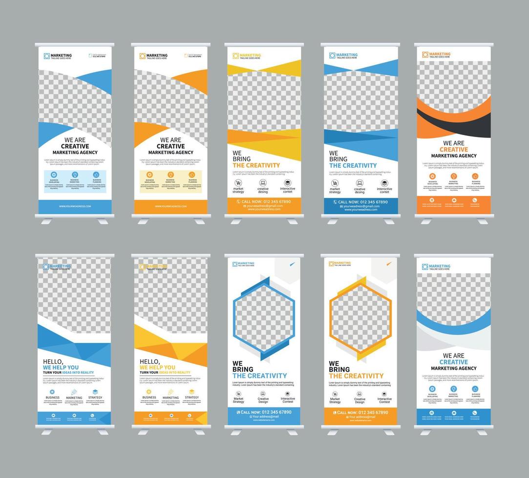 Corporate Business RollUp Banner Design or Stand Up Banner template vector
