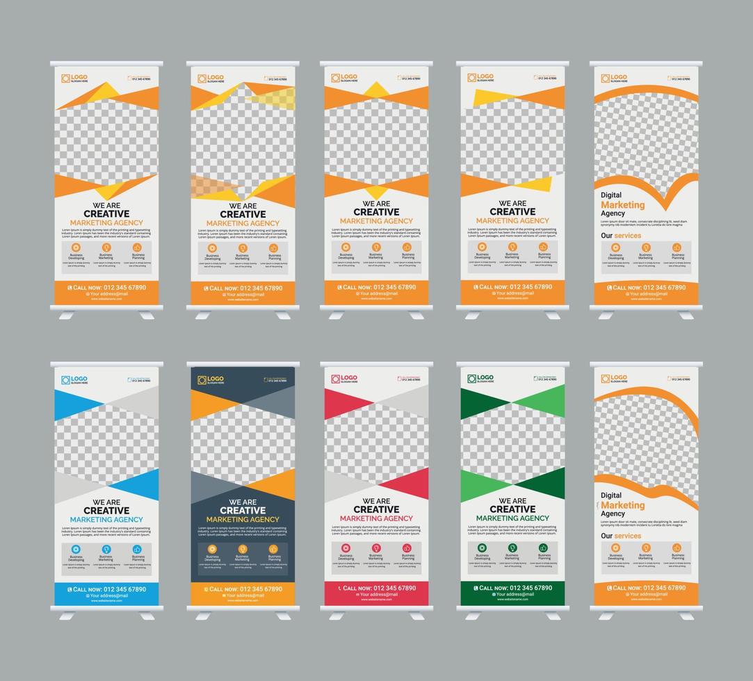 Corporate Business RollUp Banner Design or Stand Up Banner template vector