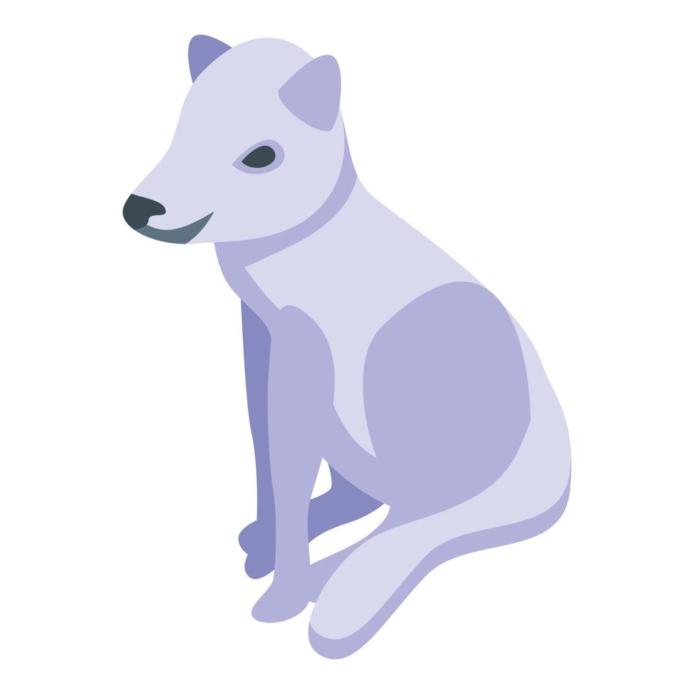 Arctic fox icon, isometric style vector