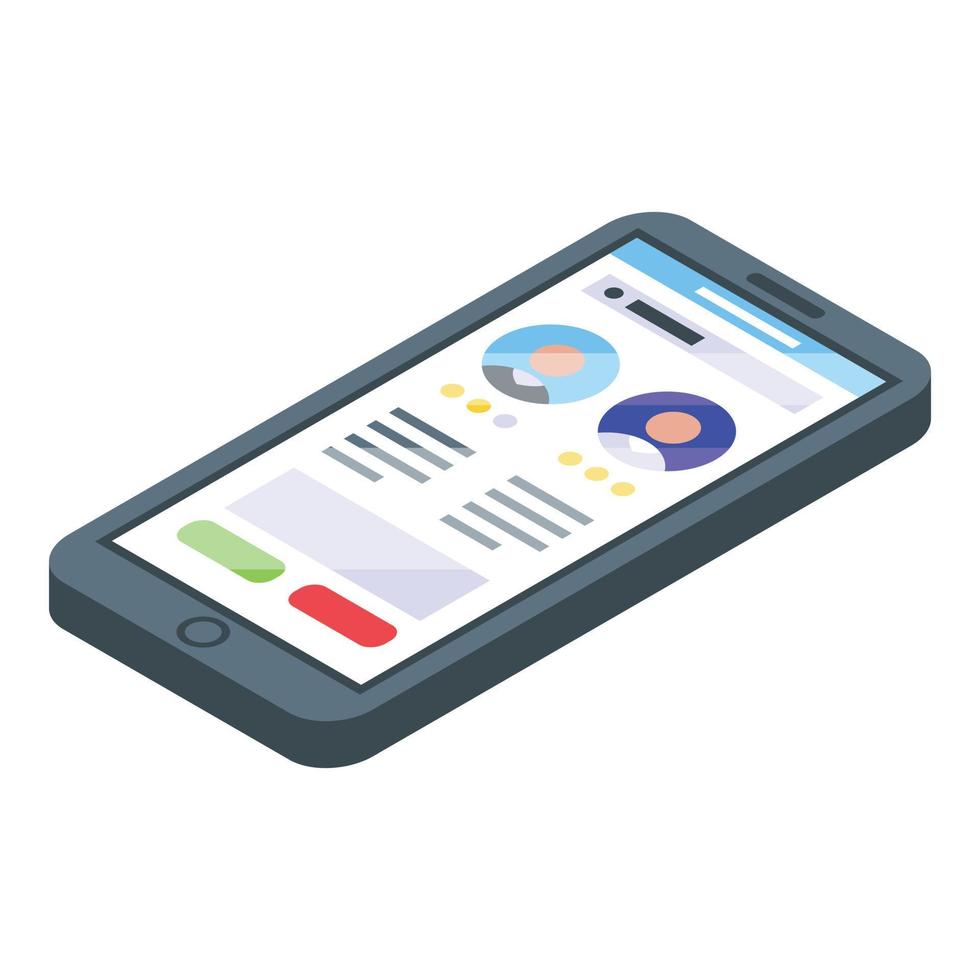 Phone candidates icon, isometric style vector