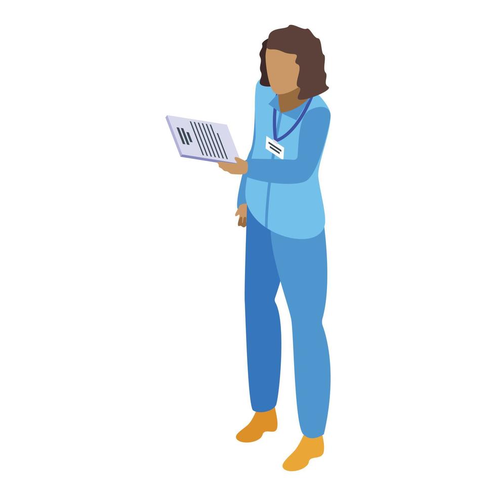 Urgent family doctor icon, isometric style vector