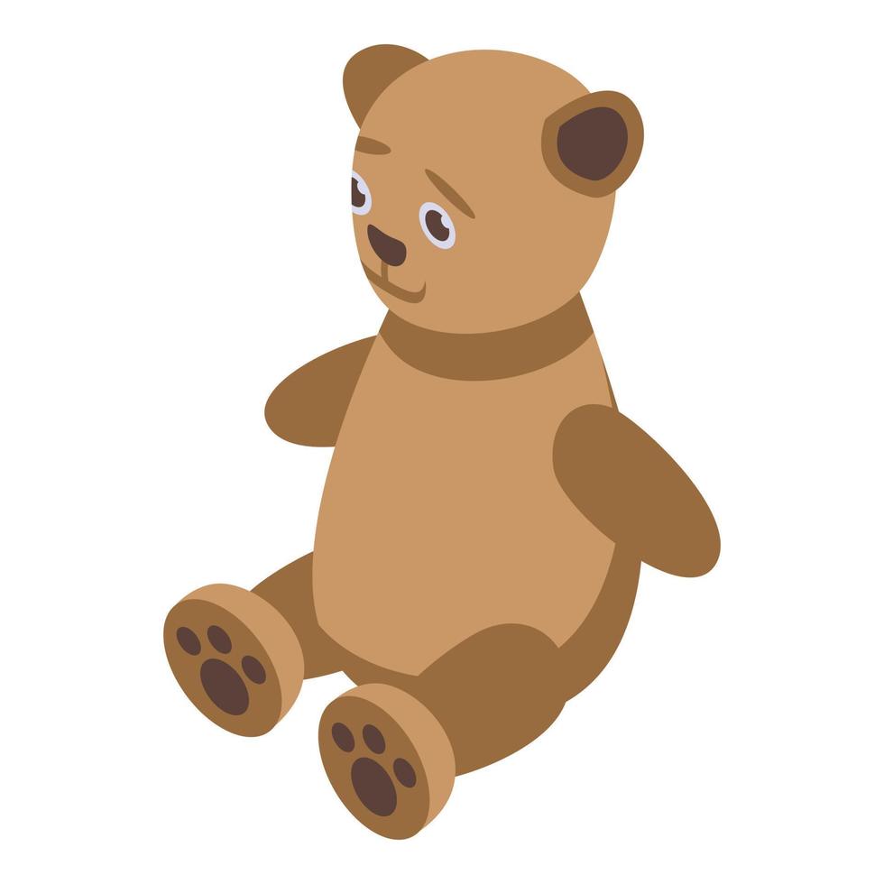 Toy bear icon, isometric style vector