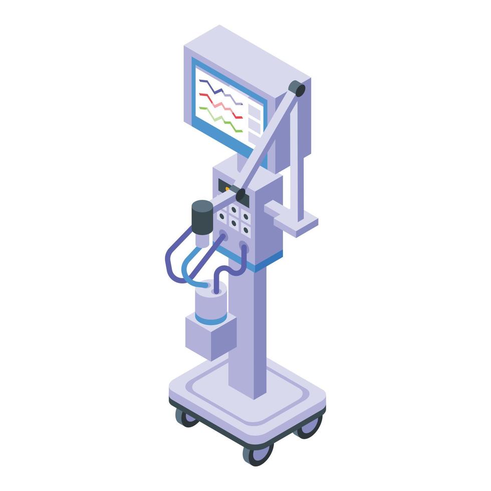 Lung ventilation icon, isometric style vector