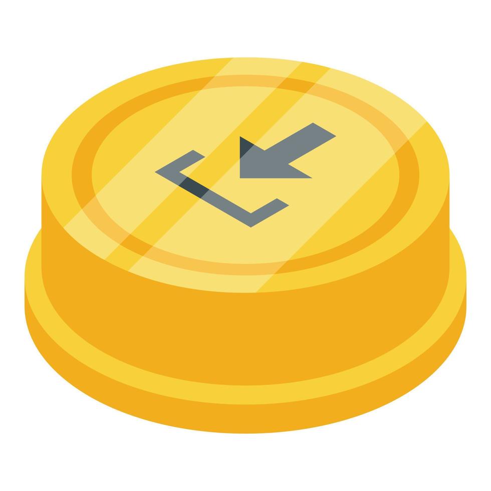 Demo button icon, isometric style vector