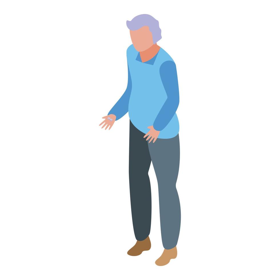 Old man icon, isometric style vector