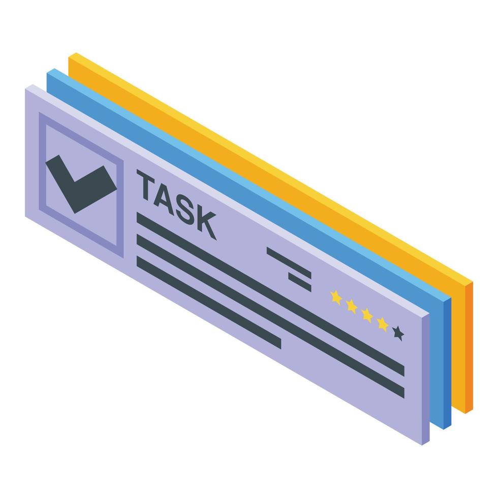 Done task icon, isometric style vector