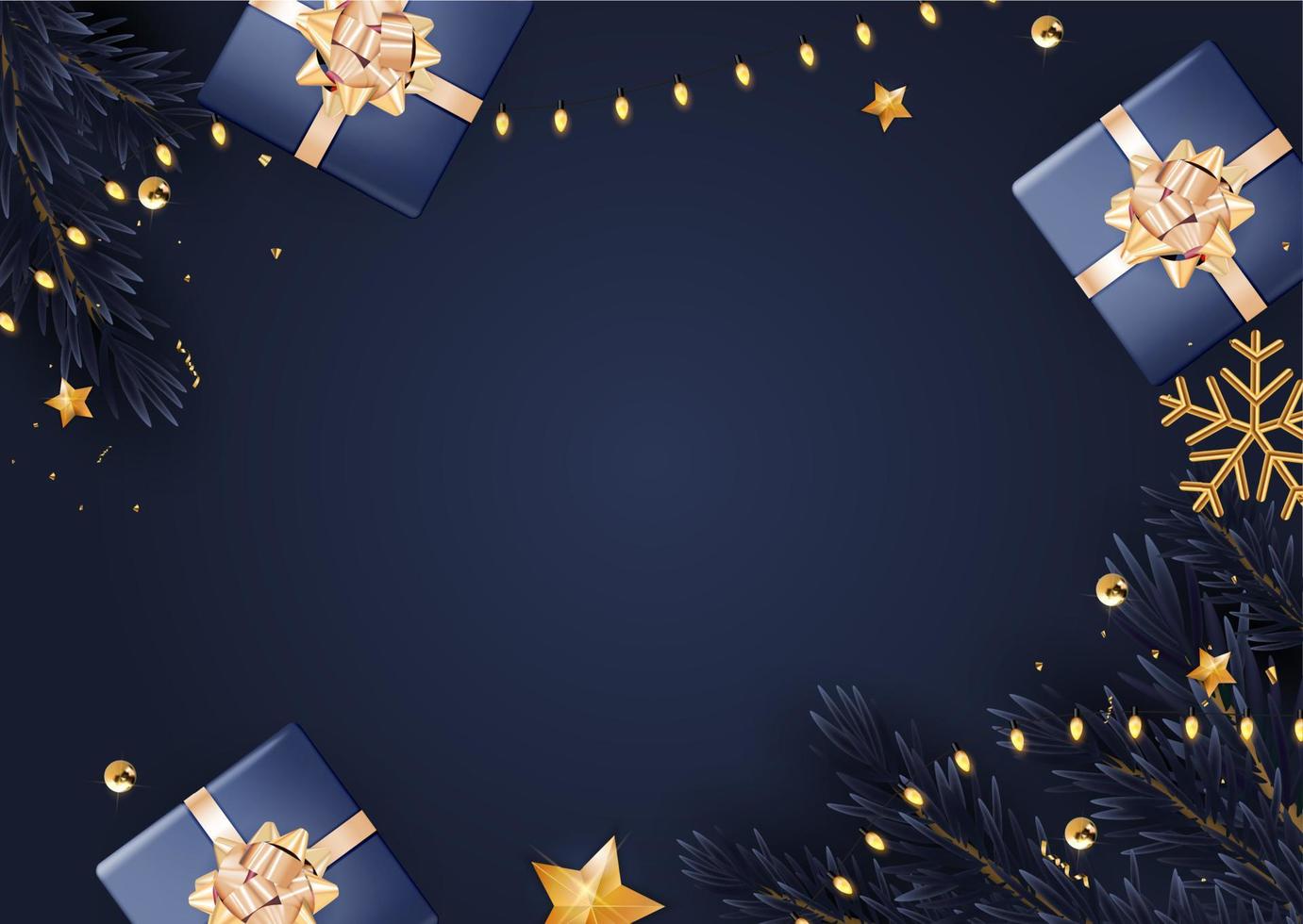 Merry Christmas and Happy New Year Greeting Card vector