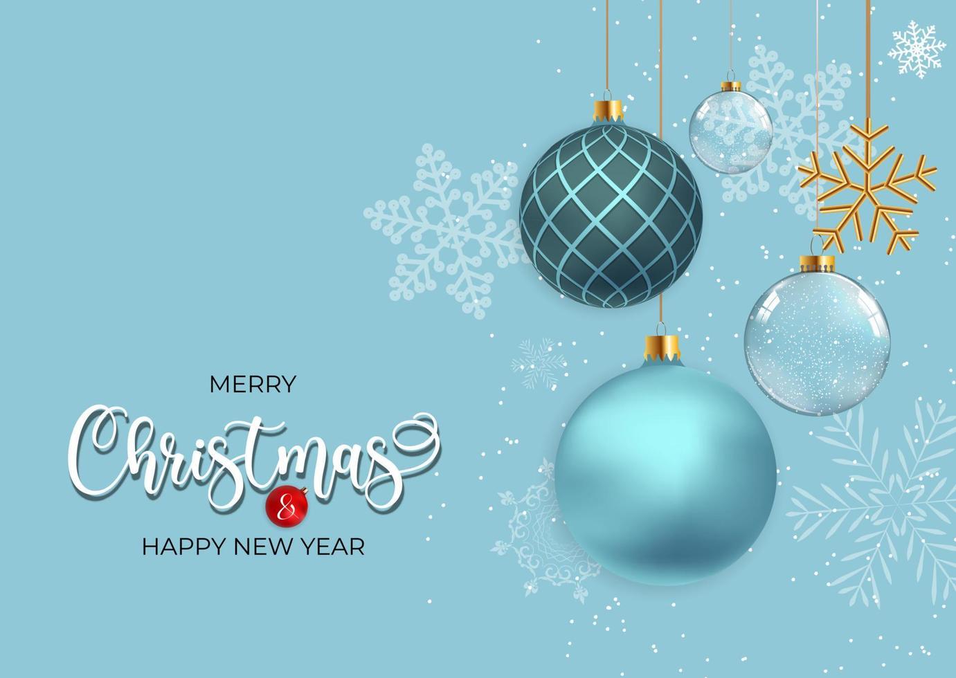 Merry Christmas and Happy New Year Greeting Card vector