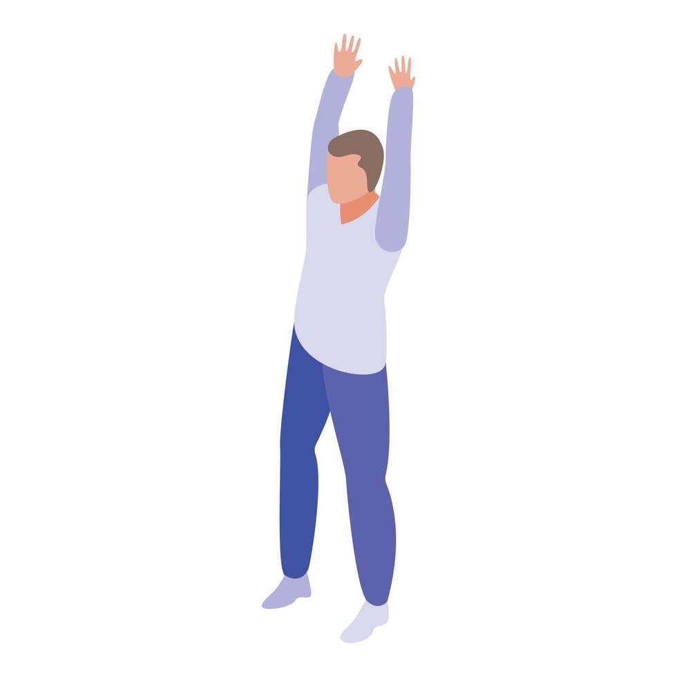 Fear scared boy icon, isometric style vector