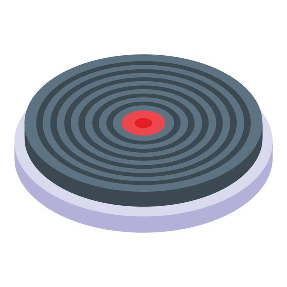 Hot burning gas stove icon, isometric style vector