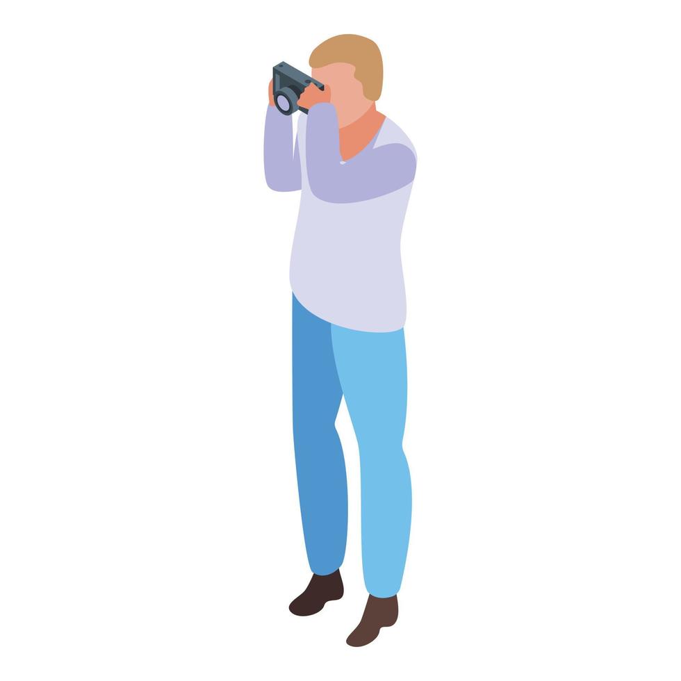 Event photographer icon, isometric style vector