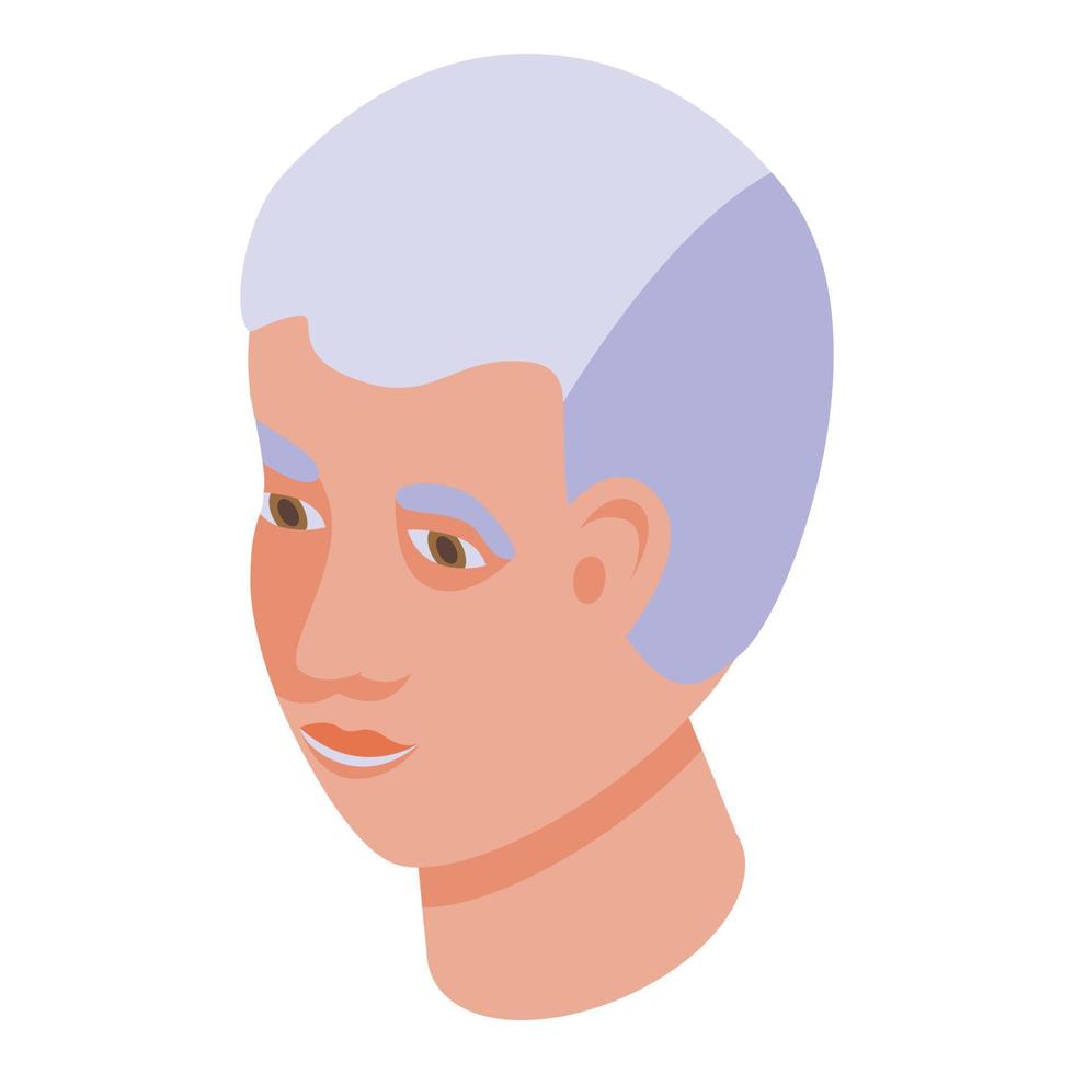 Old smiling man icon, isometric style vector