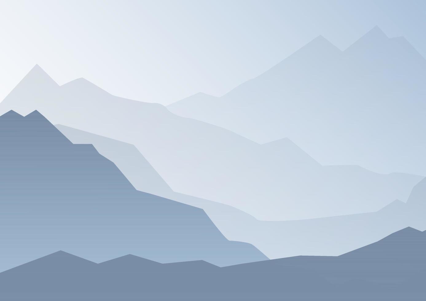 Blue mountains of different heights in a beautiful landscape vector