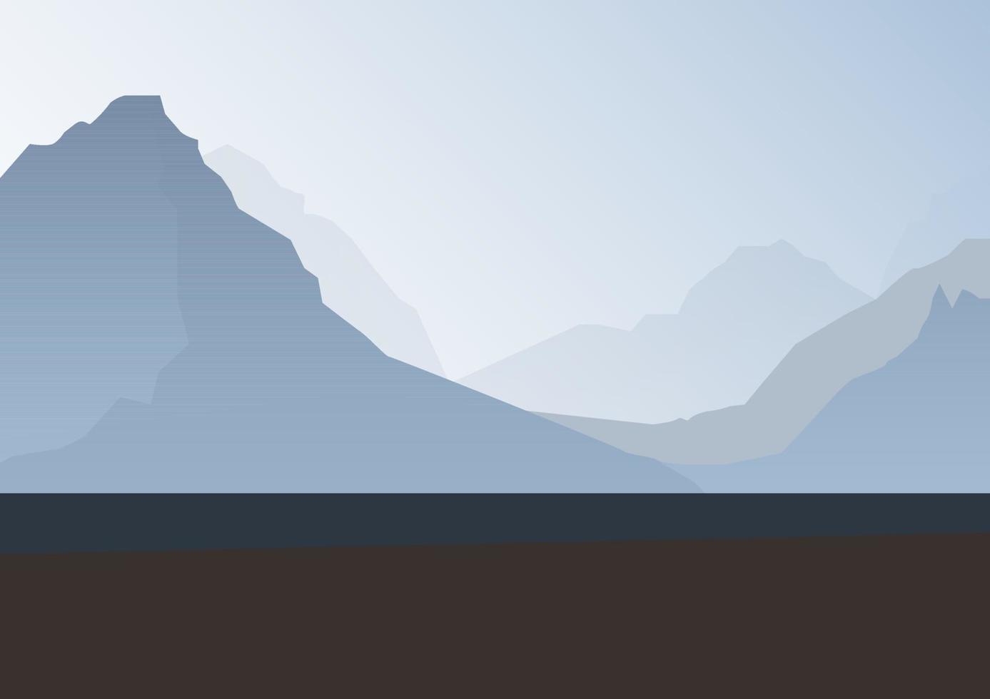 Blue and blue mountain ranges in the landscape vector