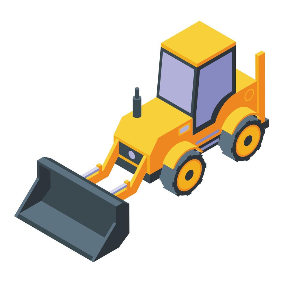 Excavator tunnel icon, isometric style vector