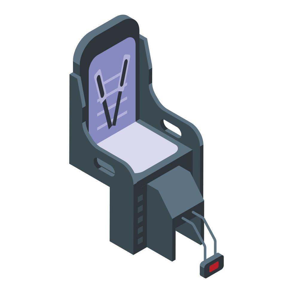 icono de bicicleta de asiento infantil de parque, estilo isométrico vector