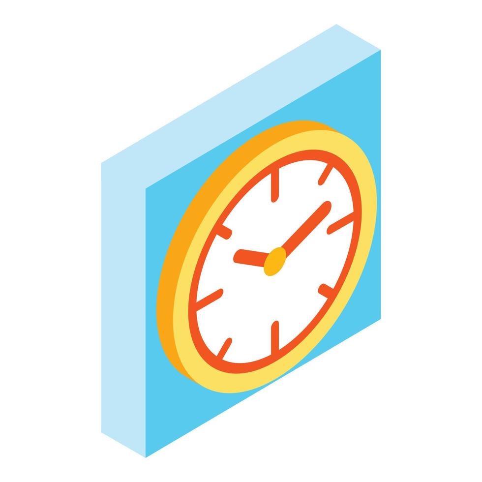Clock icon, isometric style vector