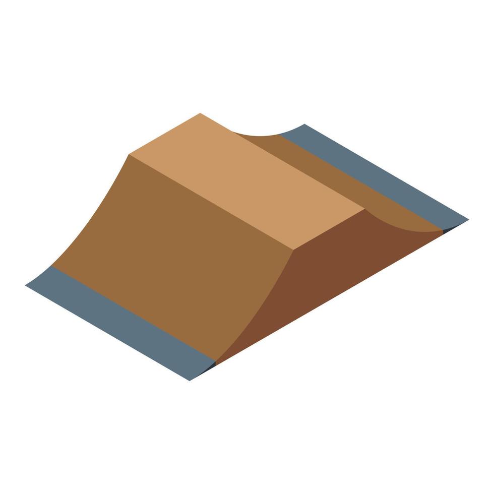 Street wooden ramp icon, isometric style vector