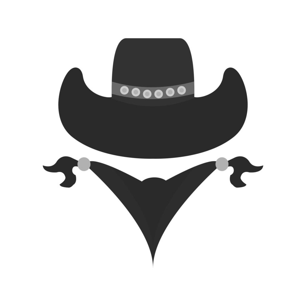 Bandit Flat Greyscale Icon vector