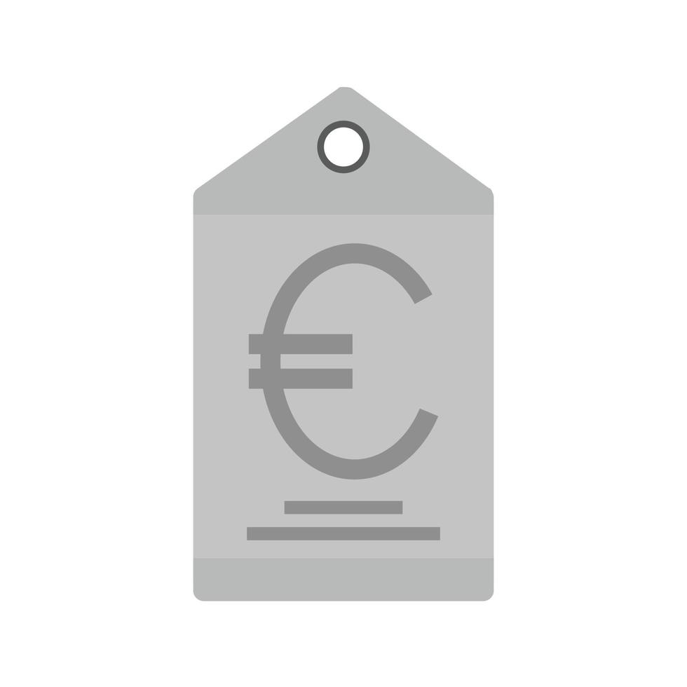 Euro Tag Flat Greyscale Icon vector
