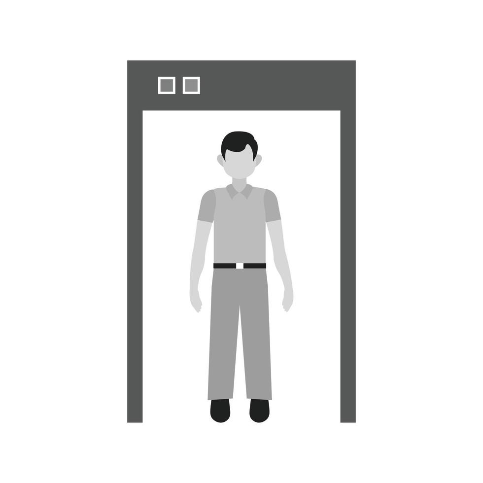 Security Check Flat Greyscale Icon vector