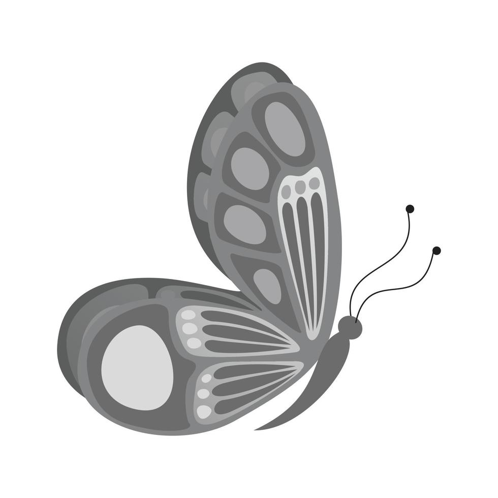 Butterfly II Flat Greyscale Icon vector