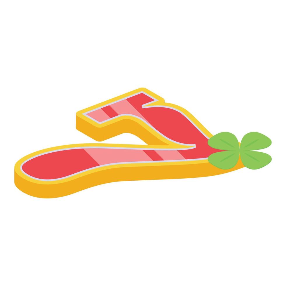 Lucky seven icon, isometric style vector