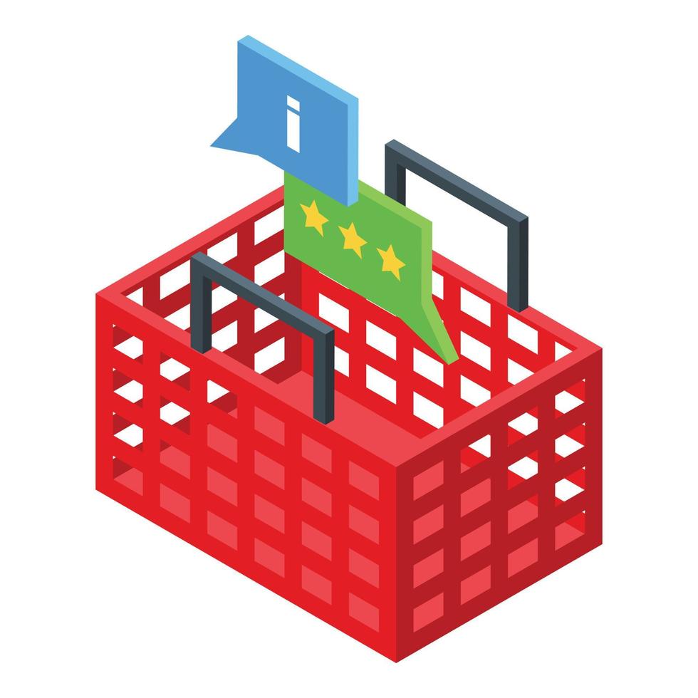 Customer shop basket icon, isometric style vector