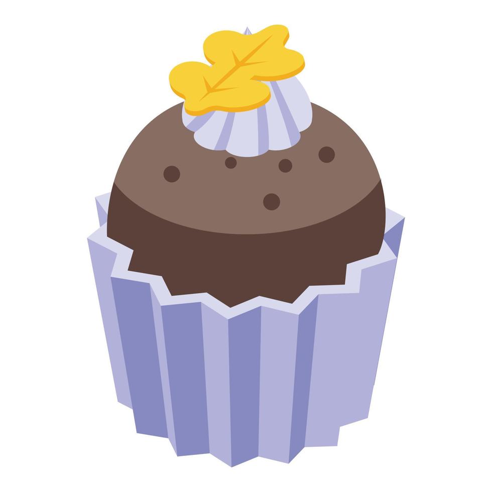 Chocolate cake icon, isometric style vector