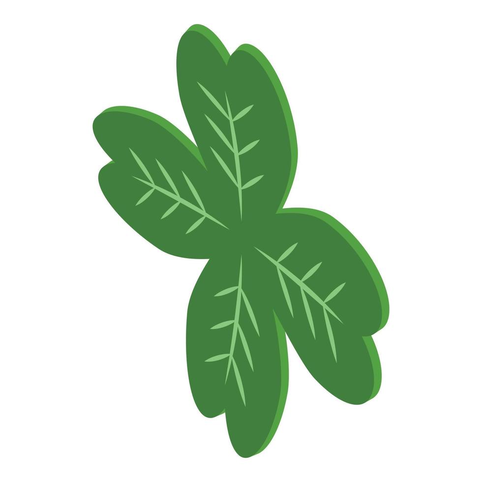 Four leaf clover icon, isometric style vector