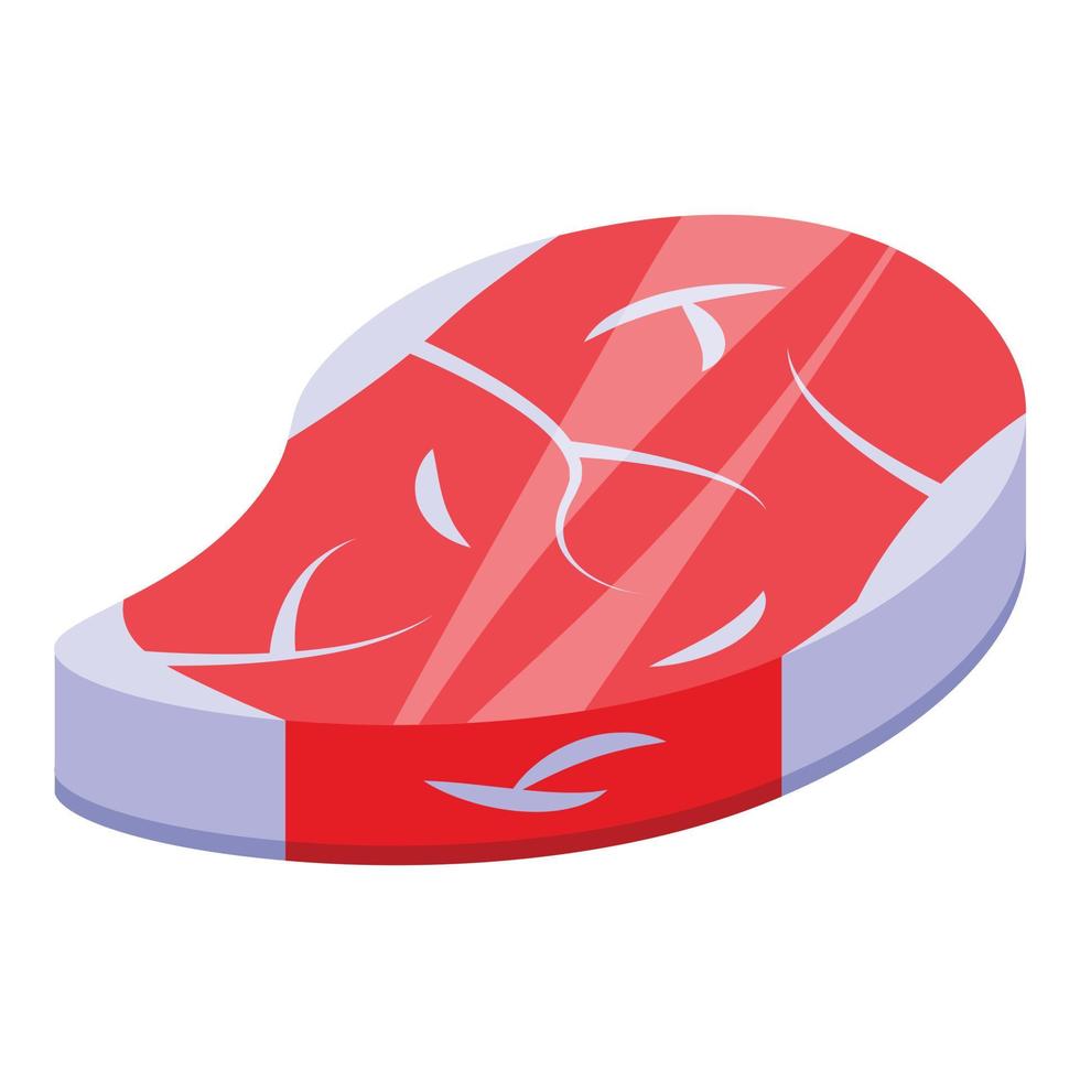 Steak icon, isometric style vector